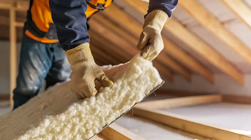 Installation of attic insulation by a contractor